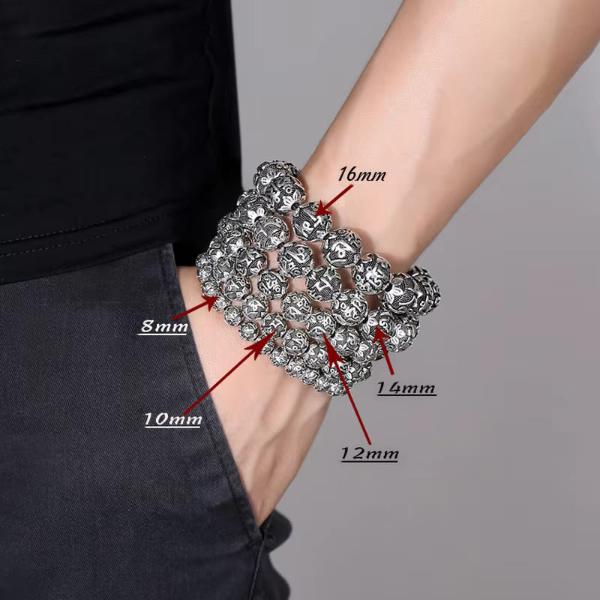 Silver Buddha Beads Bracelet - Empire of the Gods