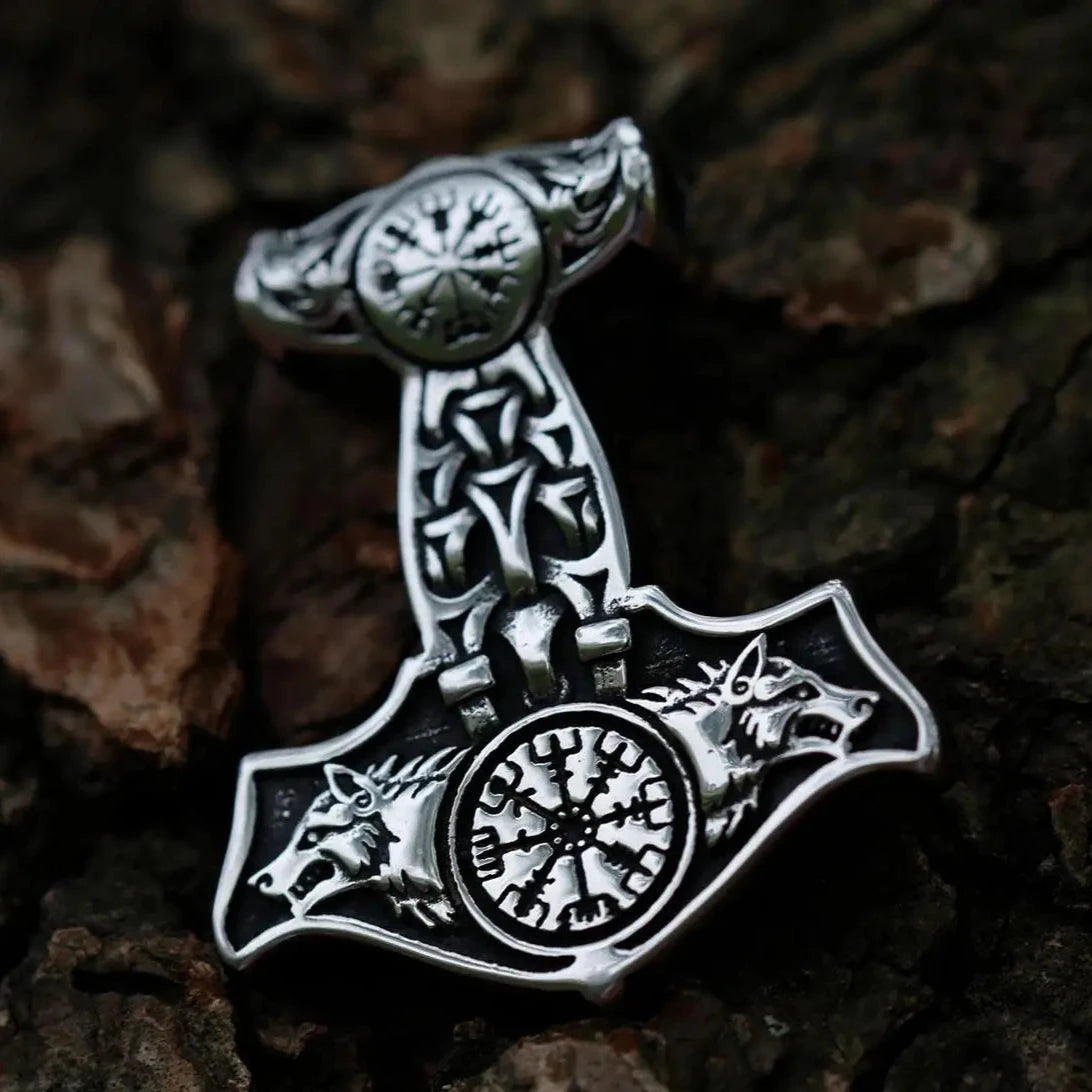 Wolves Mjolnir Necklace - Empire of the Gods
