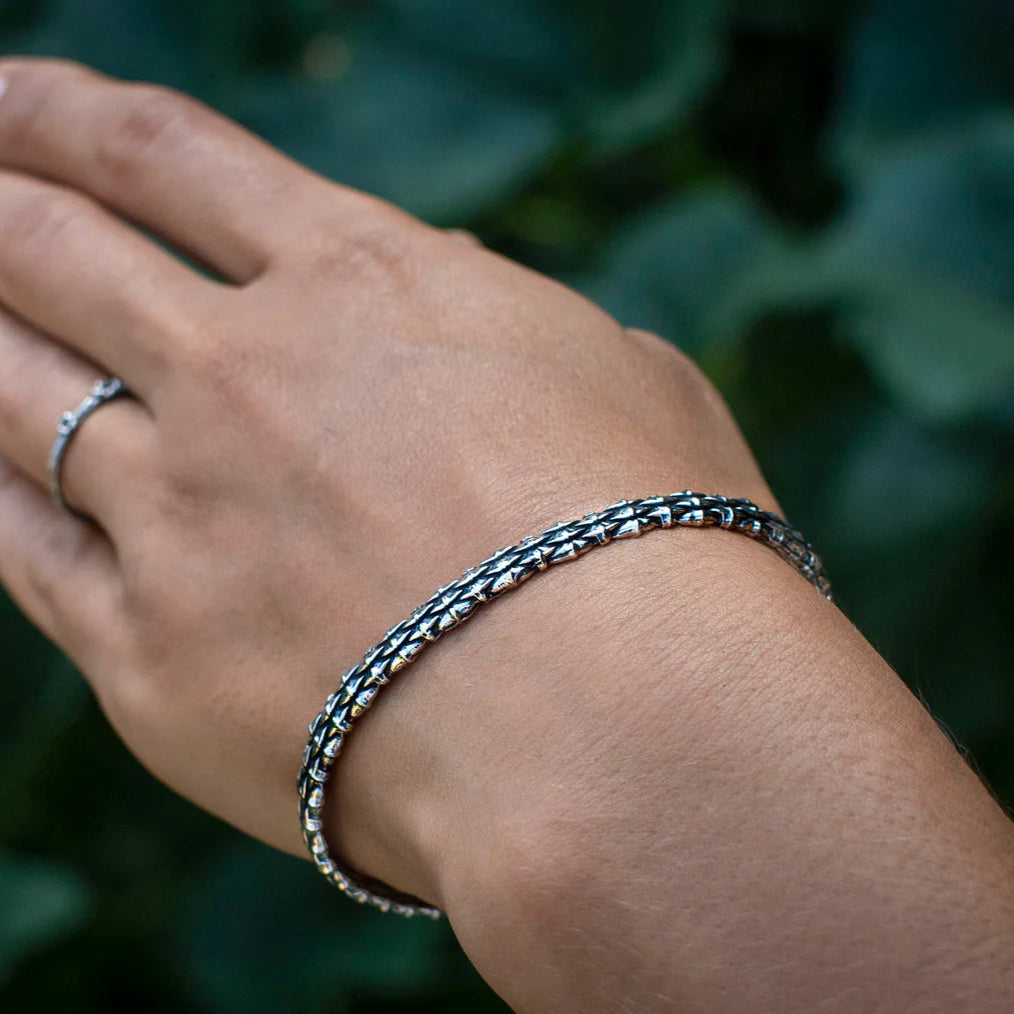 Silver Scaled Bangle - Empire of the Gods