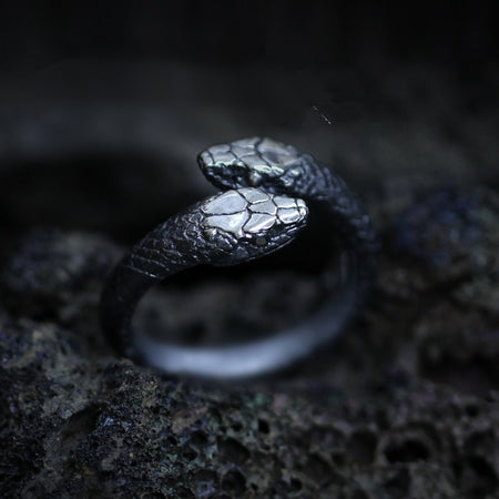 Raven Skull Rune Signet Ring