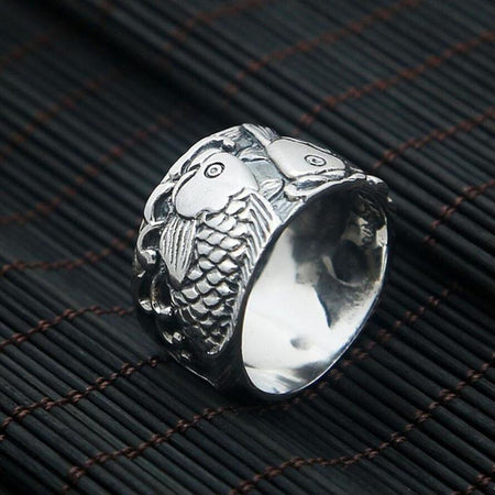 925 Sterling Silver Onyx Dragons Ring