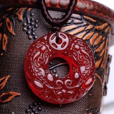 Red Agate Twin Pixiu Necklace