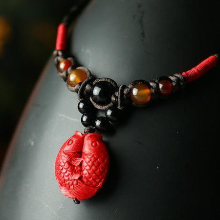 Ceramic Beads Flower Pendant Necklace
