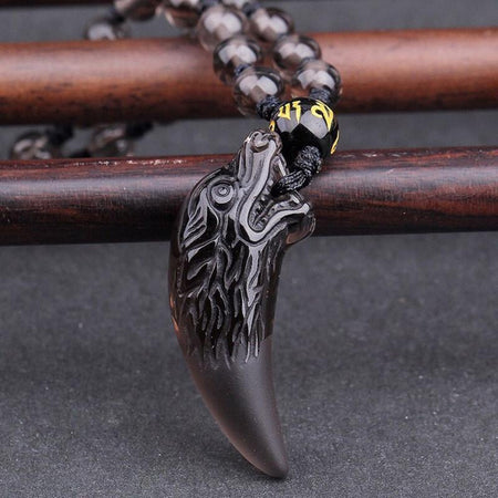 Obsidian Koi Fish Necklace