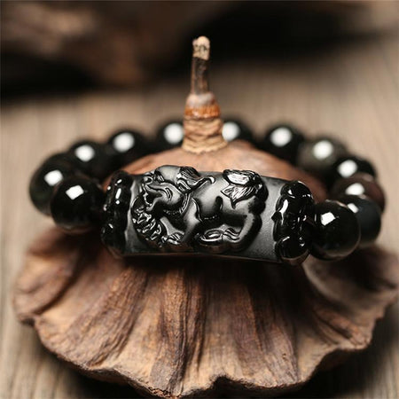 Obsidian Pixiu Beads Bracelet