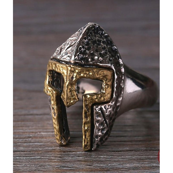 Hammered Spartan Helmet Ring