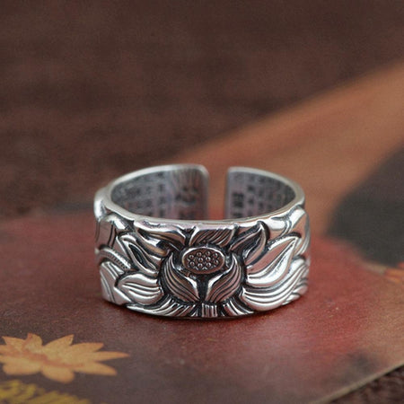 Silver Lotus Ring