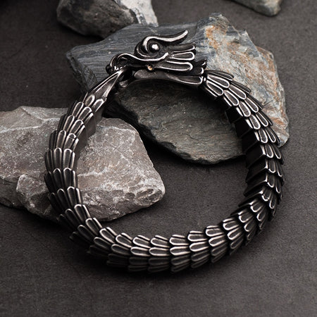 Obsidian Phoenix & Dragon Necklace