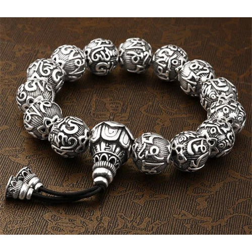 Silver Buddha Beads Bracelet - Empire of the Gods
