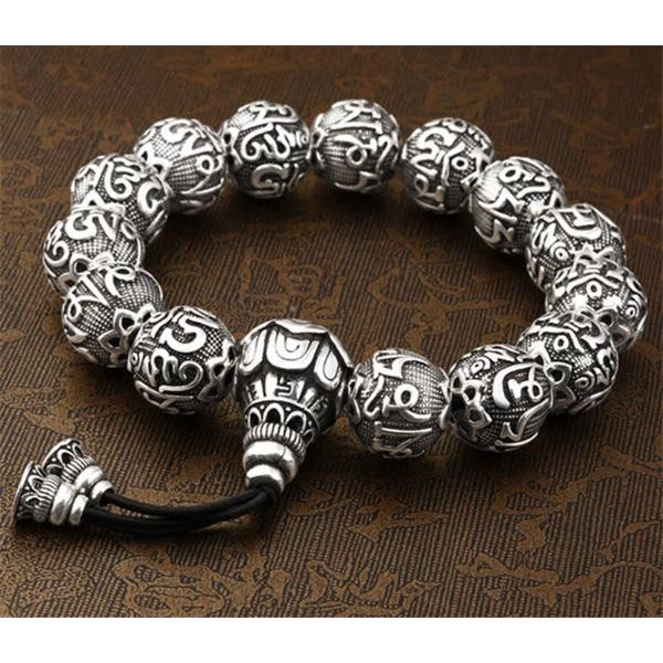 Silver Buddha Beads Bracelet - Empire of the Gods