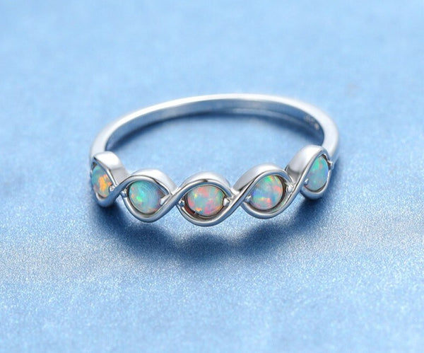 White Fire Opal Ring - Empire of the Gods