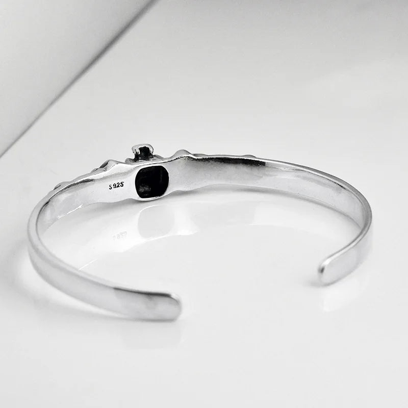 Silver Skull Cuff Bracelet - Empire of the Gods