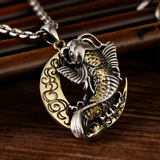 Crescent Moon Koi Necklace - Empire of the Gods