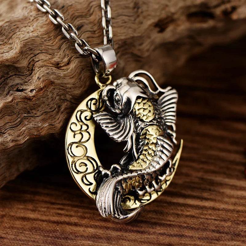 Crescent Moon Koi Necklace - Empire of the Gods