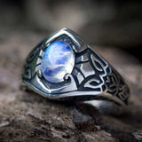 Celtic Engraved Moonstone Ring - Empire of the Gods