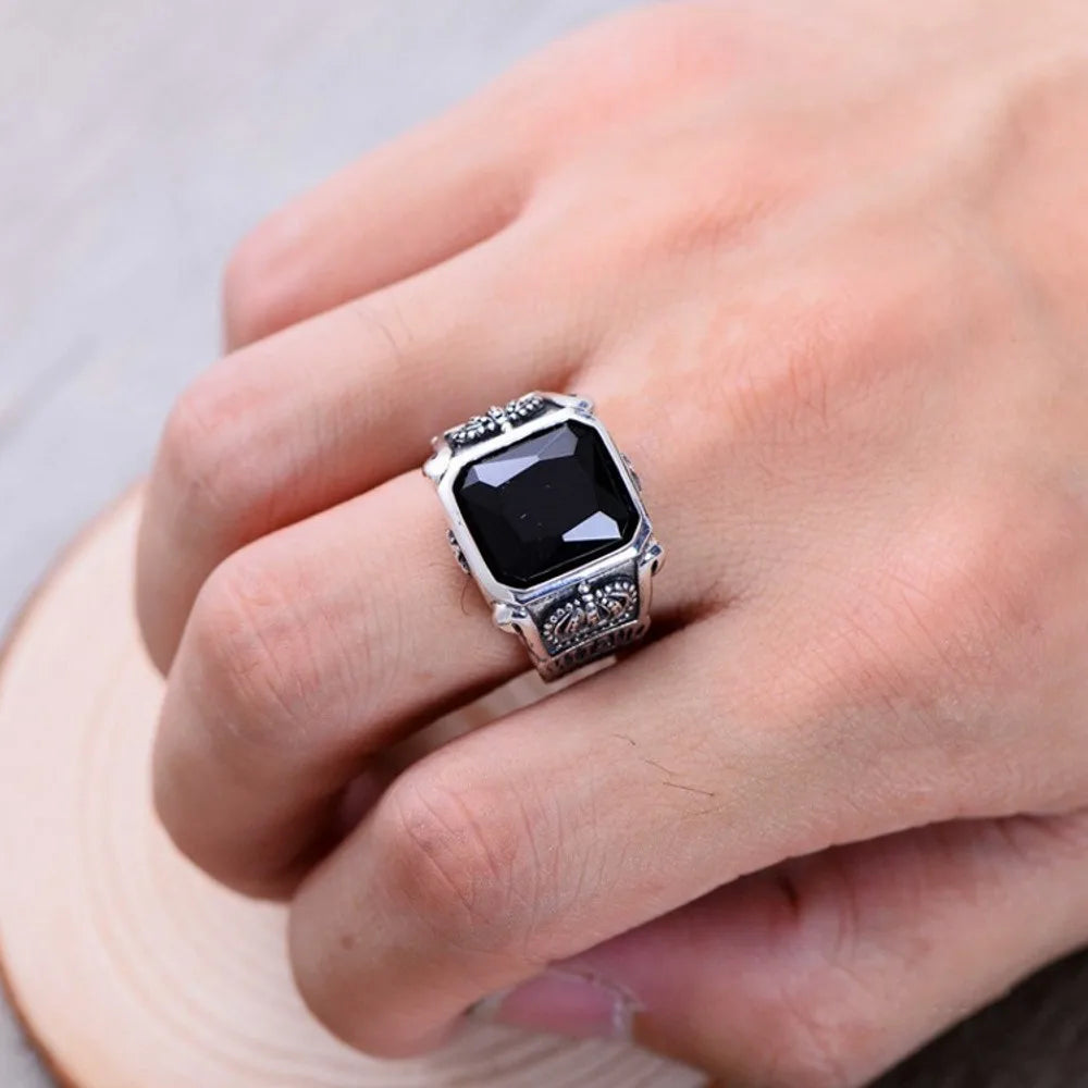 Crowned Onyx Ring - Empire of the Gods