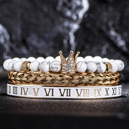 White Turquoise Crown Bracelets - Empire of the Gods