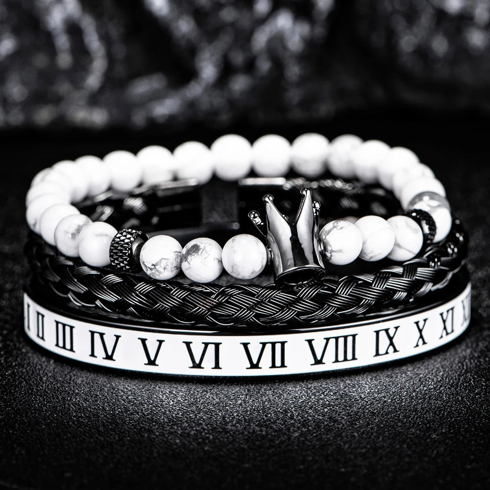 White Turquoise Crown Bracelets - Empire of the Gods