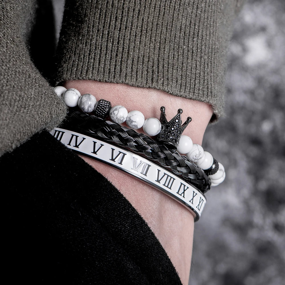 White Turquoise Crown Bracelets - Empire of the Gods