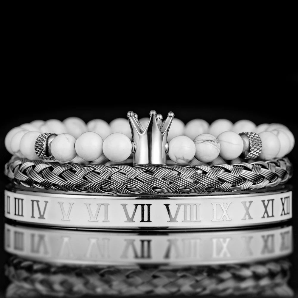 White Turquoise Crown Bracelets - Empire of the Gods