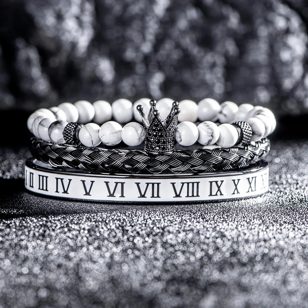 White Turquoise Crown Bracelets - Empire of the Gods