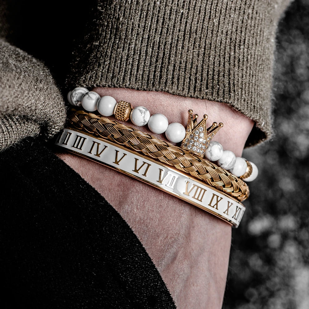 White Turquoise Crown Bracelets - Empire of the Gods
