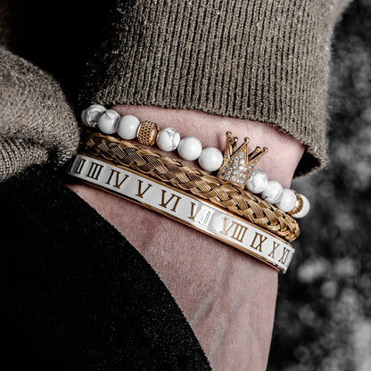 White Turquoise Crown Bracelets - Empire of the Gods