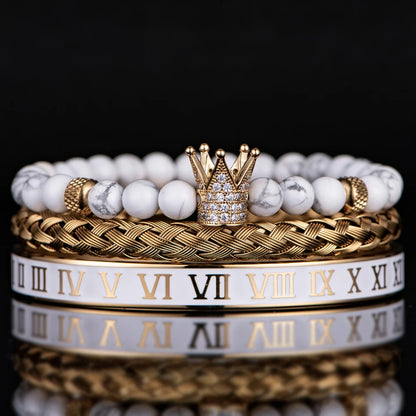 White Turquoise Crown Bracelets - Empire of the Gods