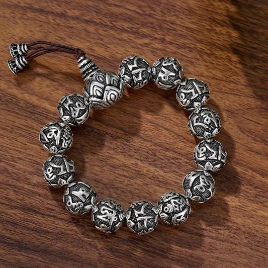 Silver Buddha Beads Bracelet - Empire of the Gods