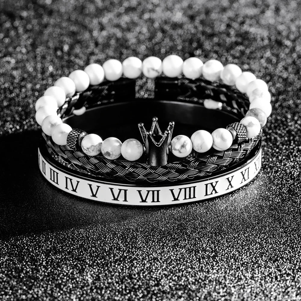 White Turquoise Crown Bracelets - Empire of the Gods