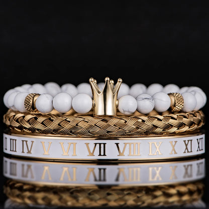 White Turquoise Crown Bracelets - Empire of the Gods
