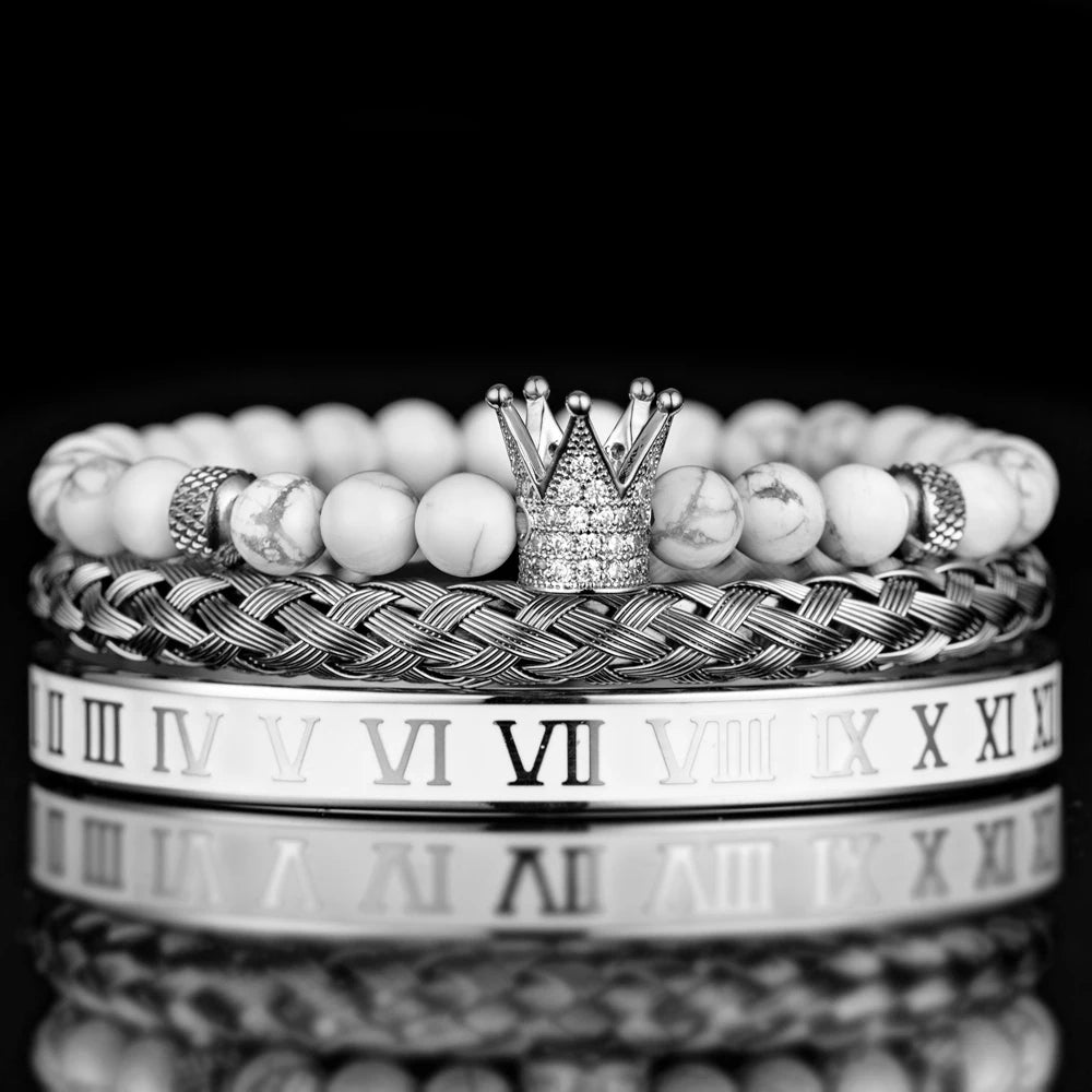 White Turquoise Crown Bracelets - Empire of the Gods