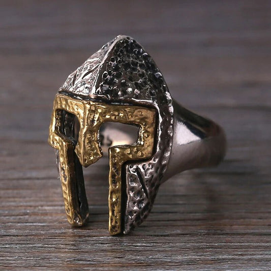Hammered Spartan Helmet Ring - Empire of the Gods