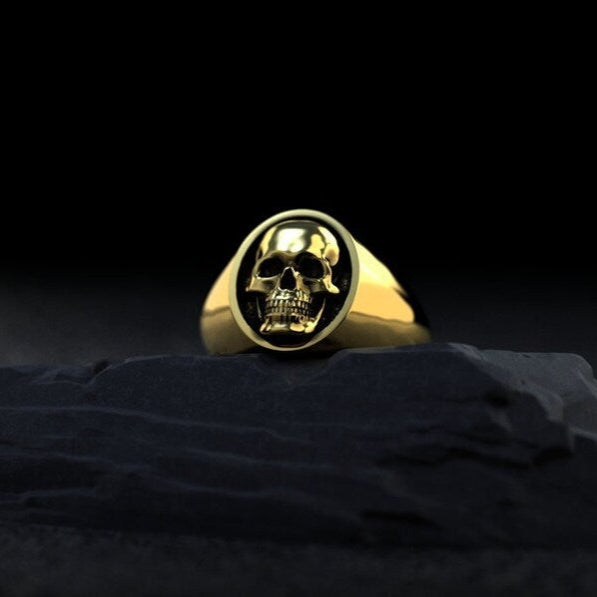 14K Skull Signet Ring - Empire of the Gods