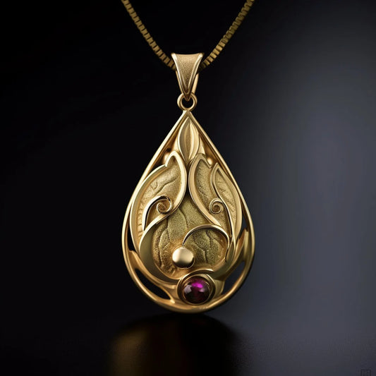 14K Flame of Elysium Pendant - Empire of the Gods