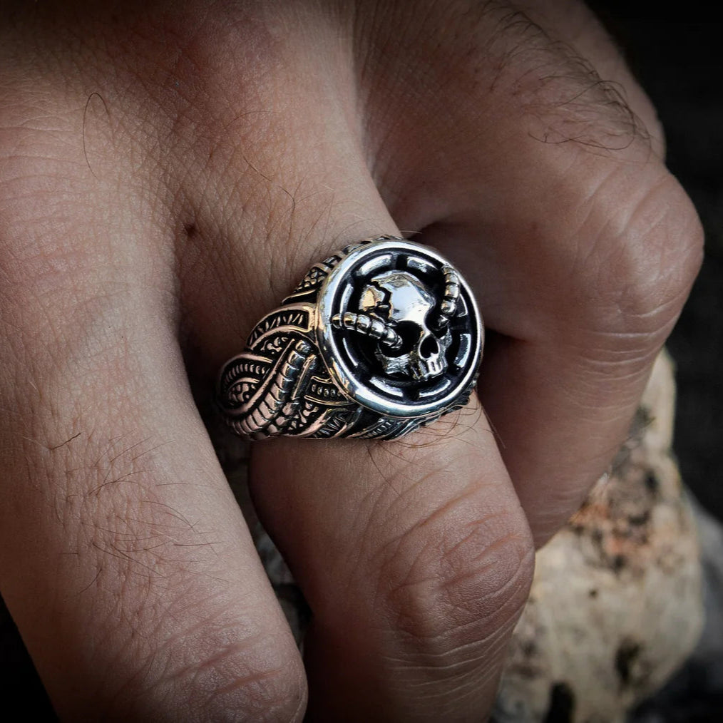 Biomech Skull Ring - Empire of the Gods