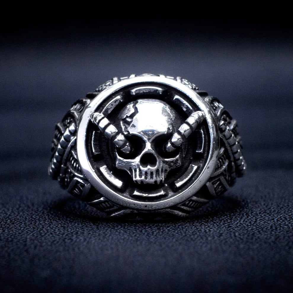Biomech Skull Ring - Empire of the Gods