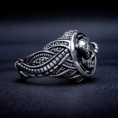 Biomech Skull Ring - Empire of the Gods