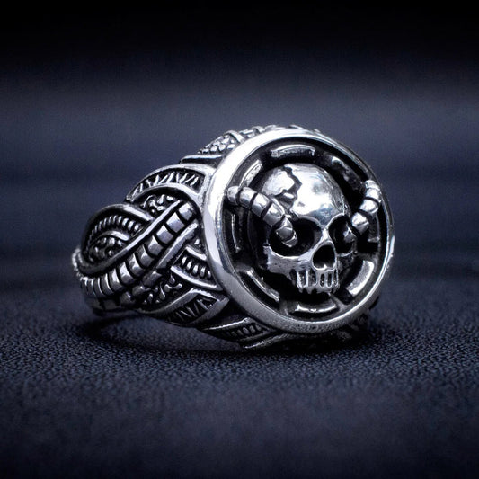 Biomech Skull Ring - Empire of the Gods
