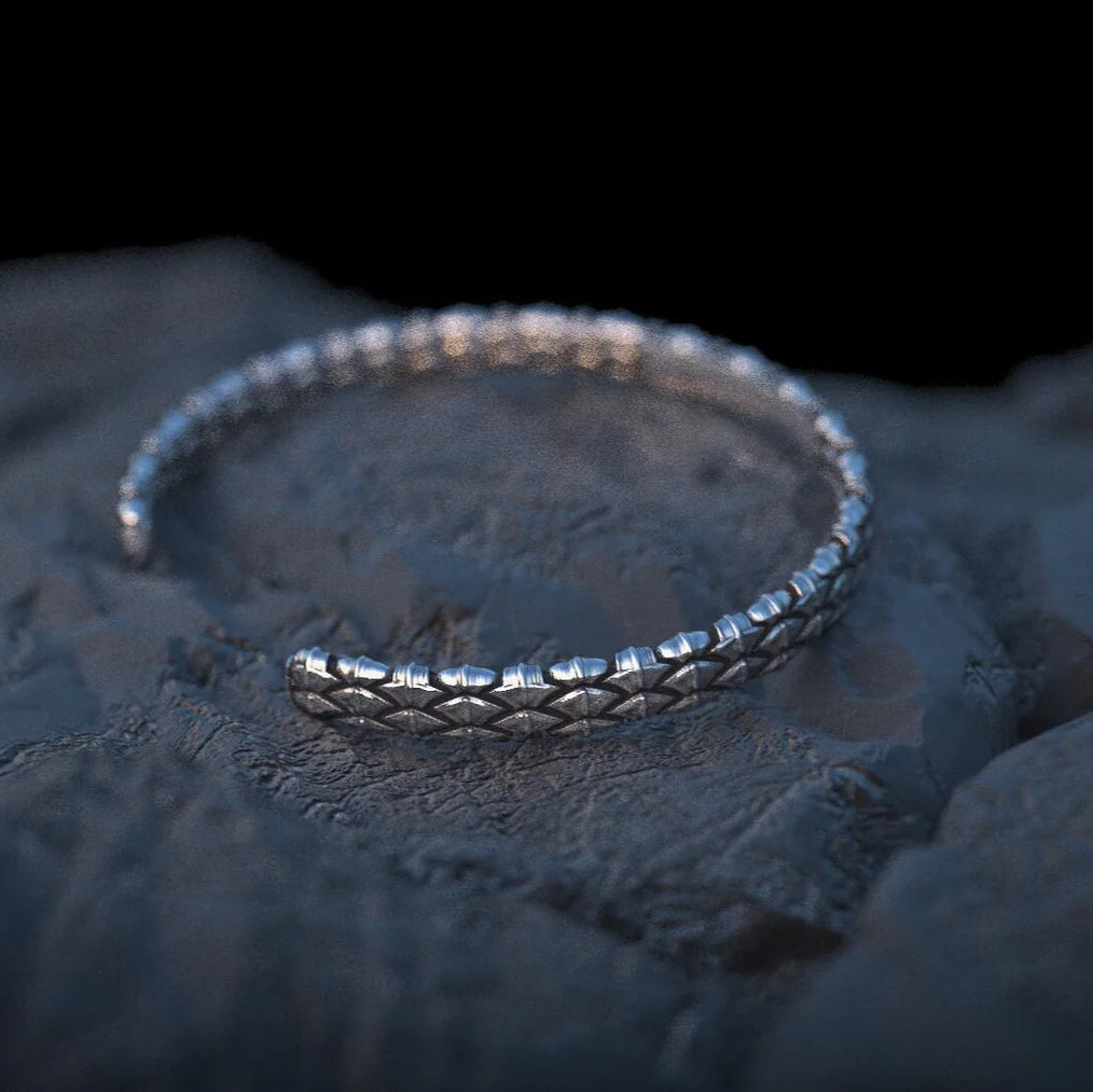 Silver Scaled Bangle - Empire of the Gods