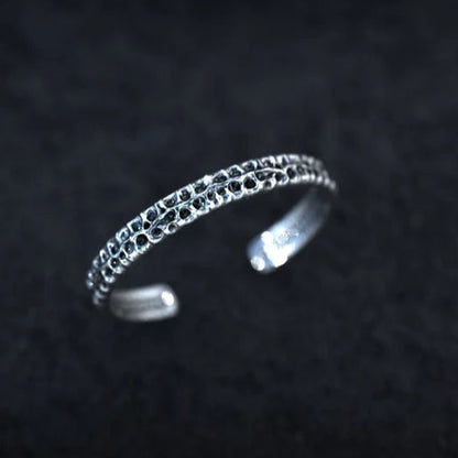 Silver Hammered Bangle - Empire of the Gods