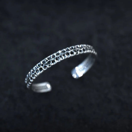 Silver Hammered Bangle - Empire of the Gods