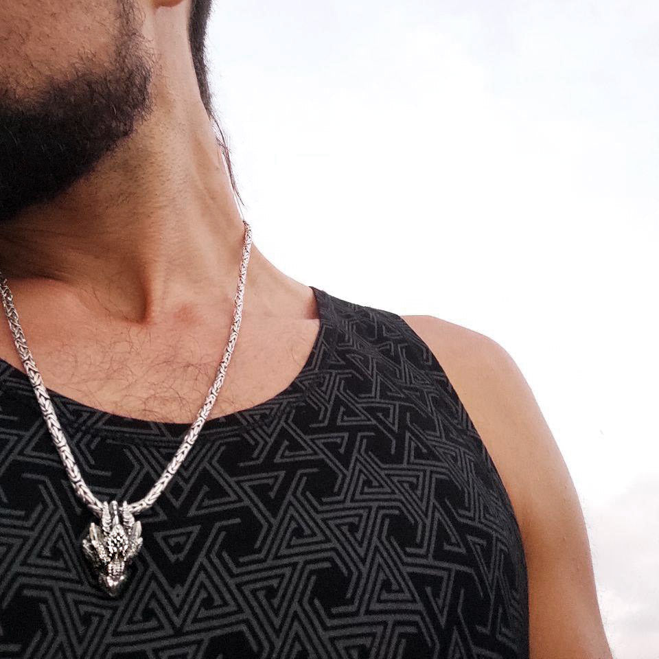 Silver Dragon Necklace - Empire of the Gods