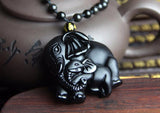 Obsidian Elephants Necklace - Empire of the Gods
