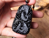 Obsidian Koi Fish Necklace - Empire of the Gods
