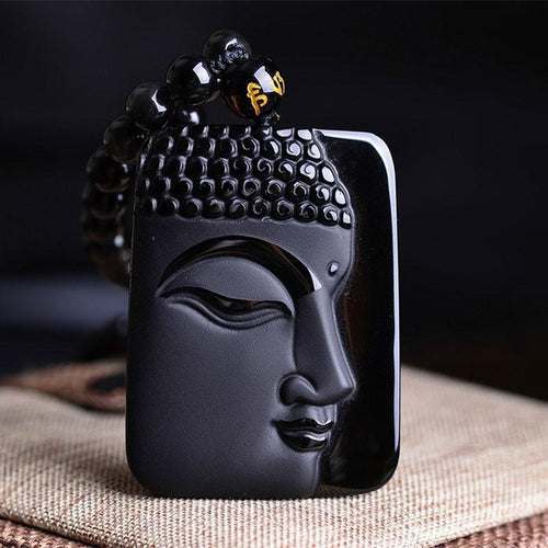 Obsidian Buddha Blessing Necklace - Empire of the Gods