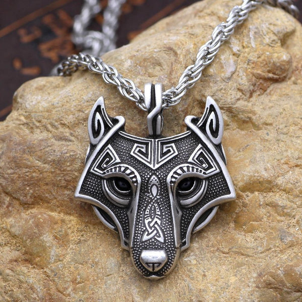 Norse Wolf Head Pendant Necklace - Empire of the Gods