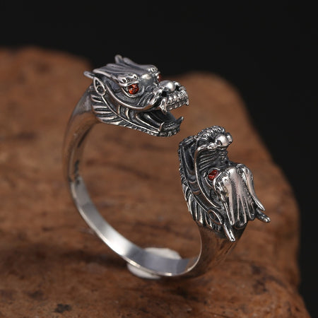 925 Sterling Silver Twin Koi Fishes Ring