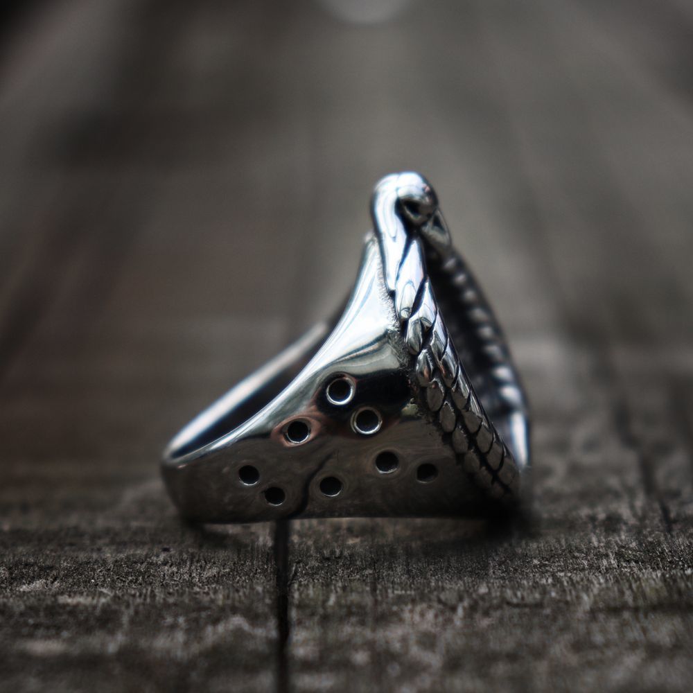 Raven Skull Rune Signet Ring - Empire of the Gods
