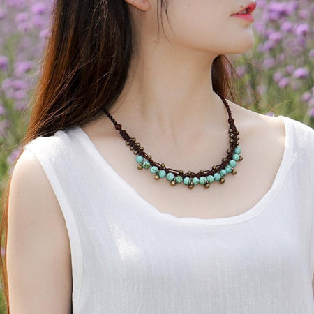 White Jade Lotus Flower Necklace
